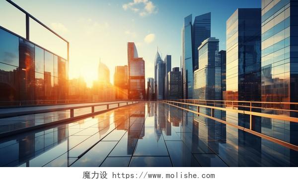 城市建筑商业大楼景观蓝天高楼玻璃作为材料
